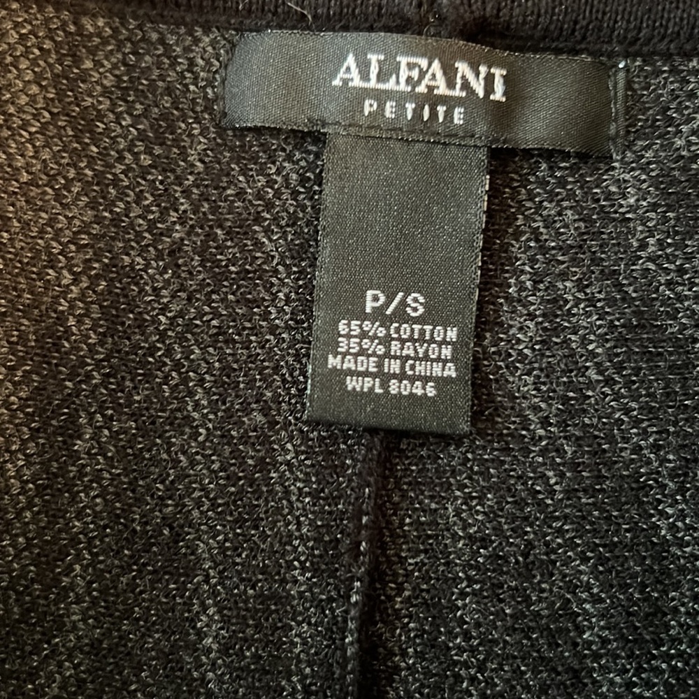 EUC Alfani Petit Knit Black and Grey A-line Midi Skirt Size P/S - Picture 6 of 10